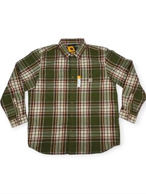 Carhartt Loose Fit Heavyweight Flannel Long Sleeve Plaid Shirt Men's XL Grn New